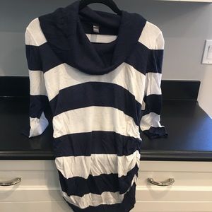 Striped navy and white sweater Pea in the Pod